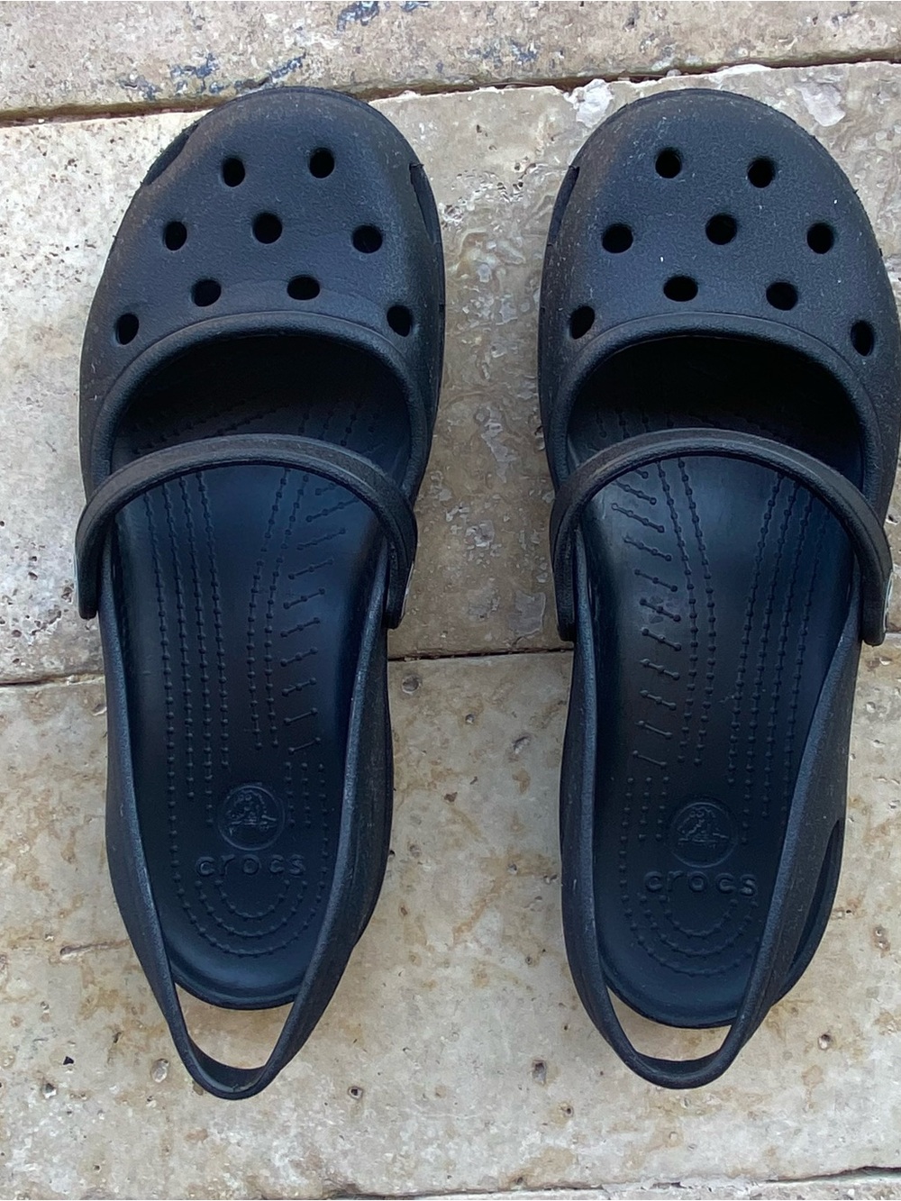 Crocs Shayna Mary Jane Slingback Black Comfort Shoes Women’s Sz 6!Clogs - Picture 3 of 6